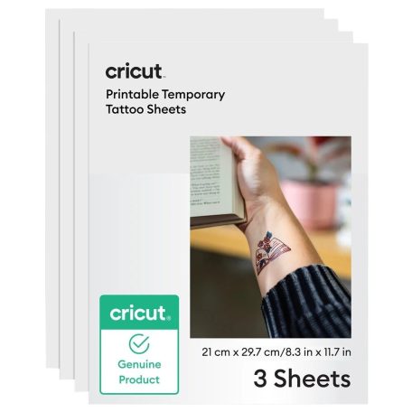 Cricut Nyomtatható ideiglenes tetoválás A4 APrintable Tattoo Paper A4 Transparent (3 ív)
