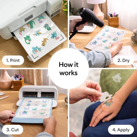 Cricut Nyomtatható ideiglenes tetoválás A4 APrintable Tattoo Paper A4 Transparent (3 ív)