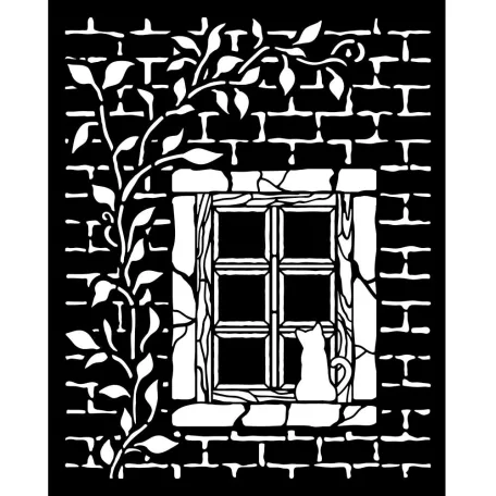 Stamperia Herbarium Silvae Vastag stencil 20x25cm Country Window Thick Stencil  (1 db)