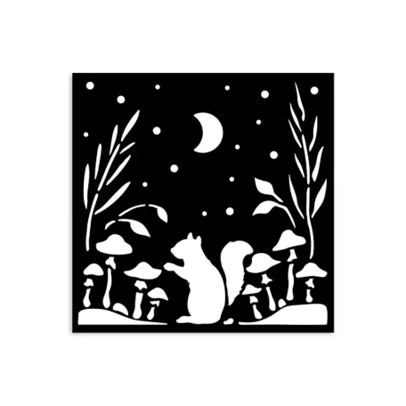 Stamperia Herbarium Silvae Vastag stencil 12x12cm Squirrel Thick Stencil  (1 db)