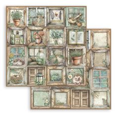   Stamperia Herbarium Silvae Scrapbook papír 12" (30 cm) Frames Paper Sheets (1 ív)