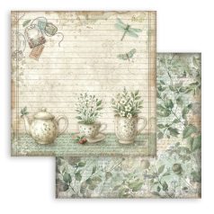   Stamperia Herbarium Silvae Scrapbook papír 12" (30 cm) Teacup Paper Sheets (1 ív)