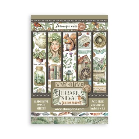 Stamperia Herbarium Silvae Washi matrica Washi Pad (8 ív)