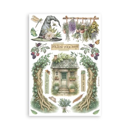 Stamperia Herbarium Silvae Washi matrica Washi Pad (8 ív)