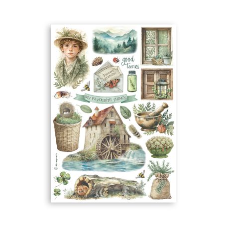 Stamperia Herbarium Silvae Washi matrica Washi Pad (8 ív)