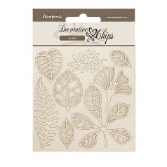   Stamperia Herbarium Silvae Chipboard 14x14 cm Leaves Decorative Chips (1 ív)