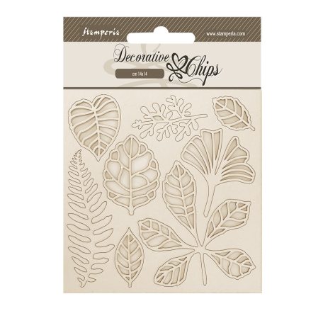 Stamperia Herbarium Silvae Chipboard 14x14 cm Leaves Decorative Chips (1 ív)