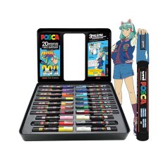 UNI Posca dekormarker vegyes készlet - MANGA HERO 20 db