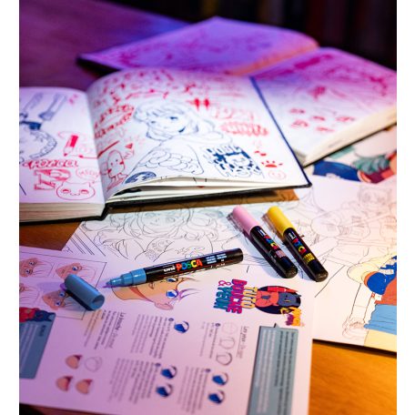 UNI Posca dekormarker vegyes készlet - MANGA HERO 20 db