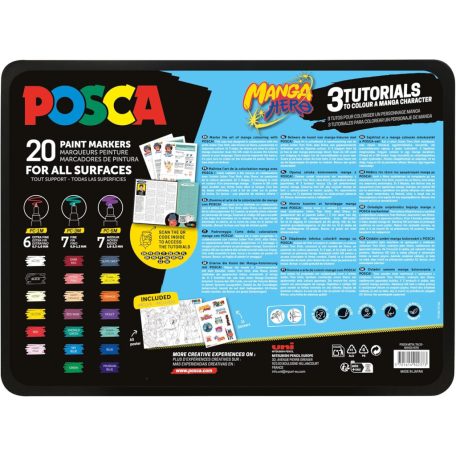 UNI Posca dekormarker vegyes készlet - MANGA HERO 20 db