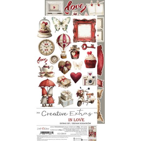 Craft O'Clock Kivágóív In Love Extras to Cut Set (18 ív)