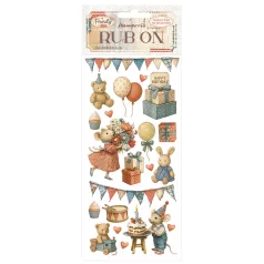 Stamperia Family Kaparós matrica  Party Rub-On (1 ív)