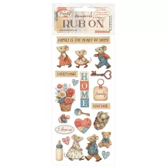 Stamperia Family Kaparós matrica  Home Rub-On (1 ív)