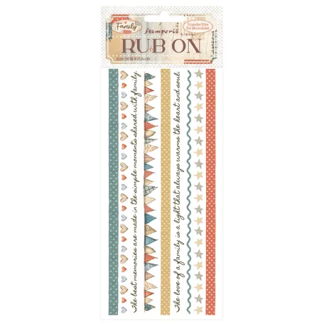 Stamperia Family Kaparós matrica  Stripes Rub-On (1 ív)