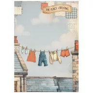   Stamperia Family Rizspapír A4 Fresh Laundry Rice Paper (1 ív)