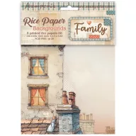   Stamperia Family Rizspapír készlet A6  Rice Paper Backgrounds (8 ív)