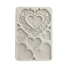   Stamperia Family Szilikon öntőforma A5 Hearts Pattern Silicon Mould (1 db)