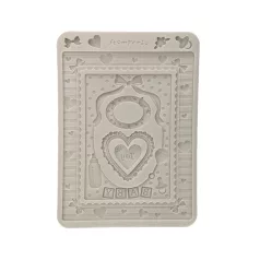   Stamperia Baby Szilikon öntőforma A5 Frames and Hearts Silicon Mould (1 db)