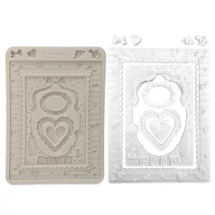   Stamperia Baby Szilikon öntőforma A5 Frames and Hearts Silicon Mould (1 db)