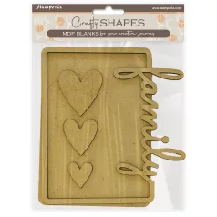   Stamperia Family MDF alap  Family Hearts Crafty Shapes MDF BLANKS (1 db)