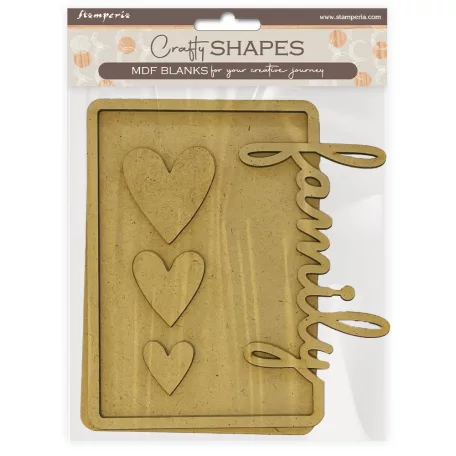 Stamperia Family MDF alap  Family Hearts Crafty Shapes MDF BLANKS (1 db)
