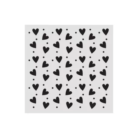 Stamperia Family Vastag stencil 12x12cm Heart Texture Thick Stencil  (1 db)