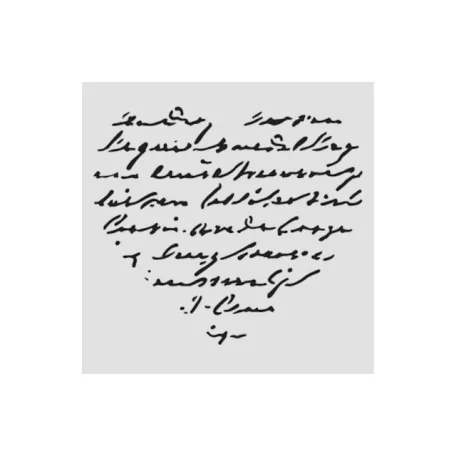 Stamperia Family Vastag stencil 12x12cm Heart With Writing Thick Stencil  (1 db)