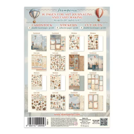 Stamperia Family  Junk Journal Stickers, Cut-Outs, Backgrounds (1 csomag)