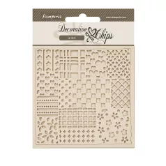   Stamperia Family Chipboard 14x14 cm Patchwork Pattern Decorative Chips (1 ív)