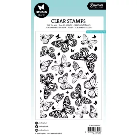 Studio Light Butterfly Background Szilikonbélyegző Grunge Clear Stamp (1 csomag)