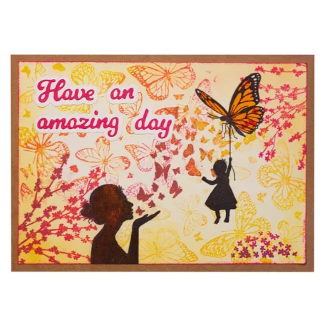 Studio Light Butterfly Background Szilikonbélyegző Grunge Clear Stamp (1 csomag)