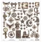 Mintay Scrapbook kivágóív 12" (30 cm) Steampunk - Basic Elements (1 ív)