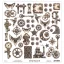 Mintay Scrapbook kivágóív 12" (30 cm) Steampunk - Basic Elements (1 ív)