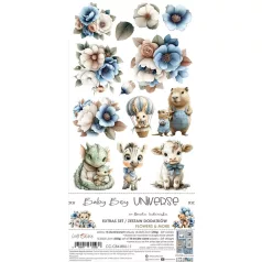  Craft O'Clock Kivágóív Baby Boy Universe Flowers & More Extras to Cut Set (18 ív)