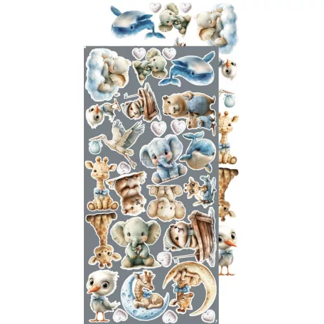 Craft O'Clock Kivágóív Baby Boy Universe Flowers & More Extras to Cut Set (18 ív)