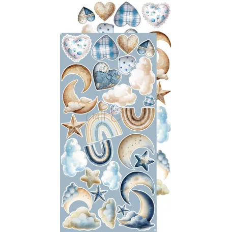 Craft O'Clock Kivágóív Baby Boy Universe Baby Boy Extras to Cut Set (18 ív)