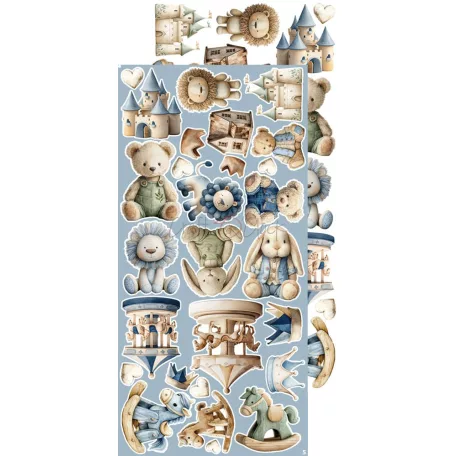Craft O'Clock Kivágóív Baby Boy Universe Baby Boy Extras to Cut Set (18 ív)