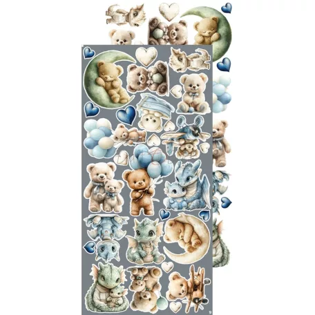 Craft O'Clock Kivágóív Baby Boy Universe Mix Extras to Cut Set (18 ív)