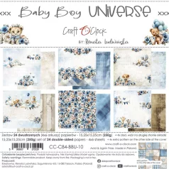   Craft O'Clock Scrapbook papírkészlet 12" (30 cm) Baby Boy Universe Paper Collection Set (6 ív)