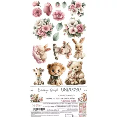   Craft O'Clock Kivágóív Baby Girl Universe Flowers & More Extras to Cut Set (18 ív)