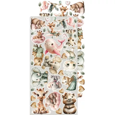 Craft O'Clock Kivágóív Baby Girl Universe Flowers & More Extras to Cut Set (18 ív)