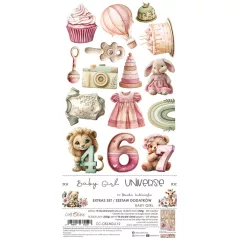   Craft O'Clock Kivágóív Baby Girl Universe Baby Girl Extras to Cut Set (18 ív)