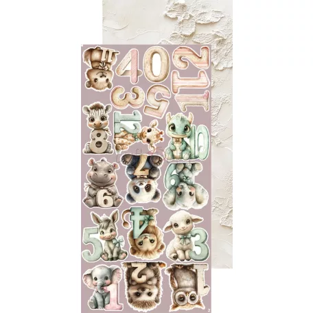 Craft O'Clock Kivágóív Baby Girl Universe Baby Girl Extras to Cut Set (18 ív)