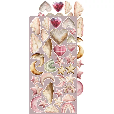 Craft O'Clock Kivágóív Baby Girl Universe Baby Girl Extras to Cut Set (18 ív)