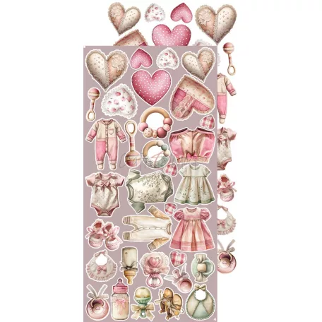 Craft O'Clock Kivágóív Baby Girl Universe Baby Girl Extras to Cut Set (18 ív)