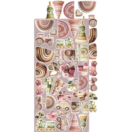 Craft O'Clock Kivágóív Baby Girl Universe Baby Girl Extras to Cut Set (18 ív)