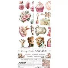   Craft O'Clock Kivágóív Baby Girl Universe Mix Extras to Cut Set (18 ív)
