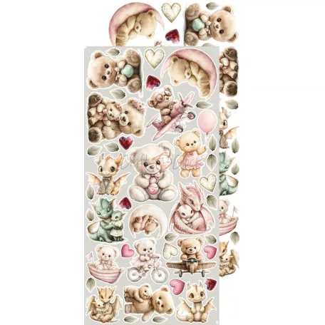 Craft O'Clock Kivágóív Baby Girl Universe Mix Extras to Cut Set (18 ív)