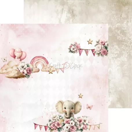 Craft O'Clock Scrapbook papírkészlet 12" (30 cm) Baby Girl Universe Paper Collection Set (6 ív)