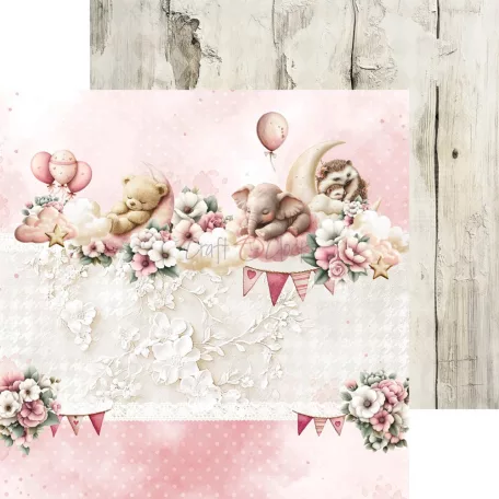 Craft O'Clock Scrapbook papírkészlet 12" (30 cm) Baby Girl Universe Paper Collection Set (6 ív)